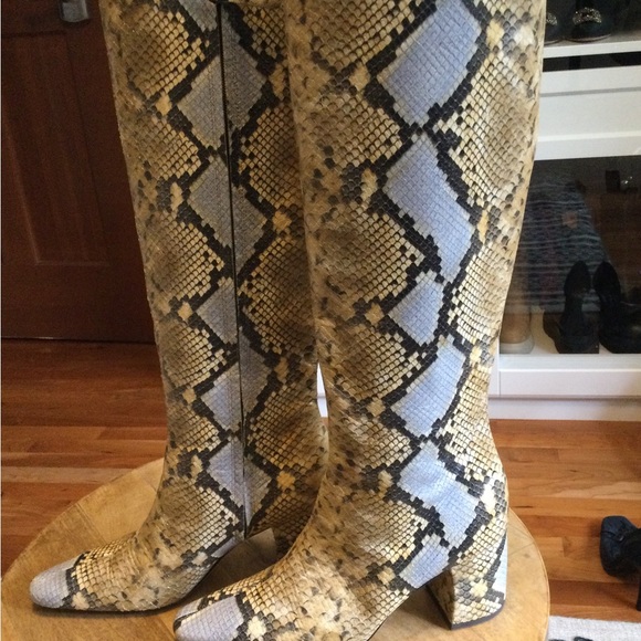 Tory Burch Chic Snakeskin Knee-High Boots - Picture 6 of 8